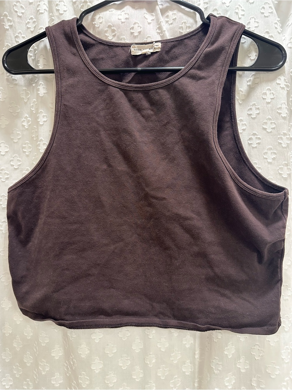 Good American Chocolate Brown Cropped Tank